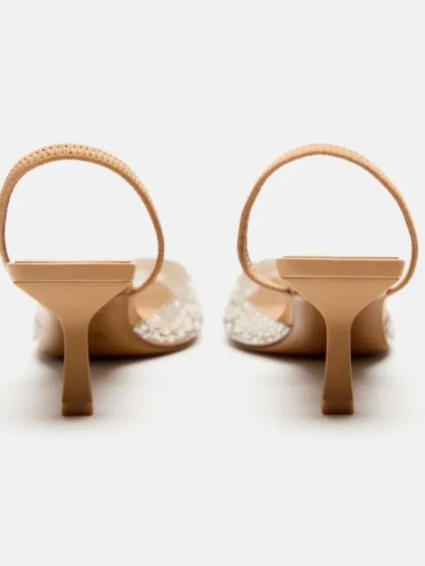 Zapato Tacón Destalonado Perlas