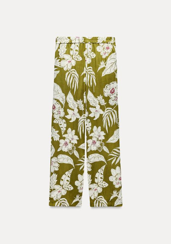 PANTALÓN ESTAMPADO FLORAL CON LINO