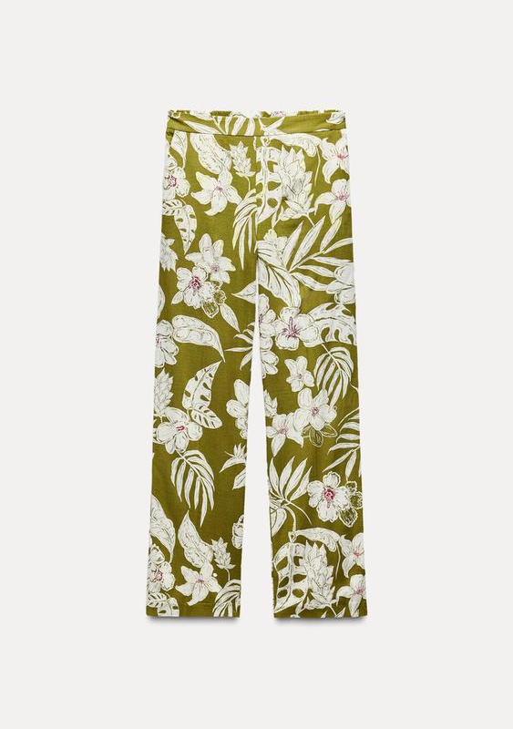 PANTALÓN ESTAMPADO FLORAL CON LINO