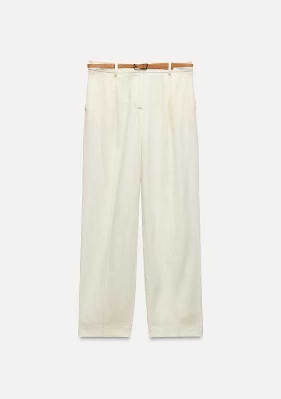 PANTALÓN RECTO CON LINO CINTURÓN