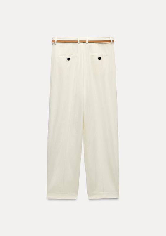PANTALÓN RECTO CON LINO CINTURÓN