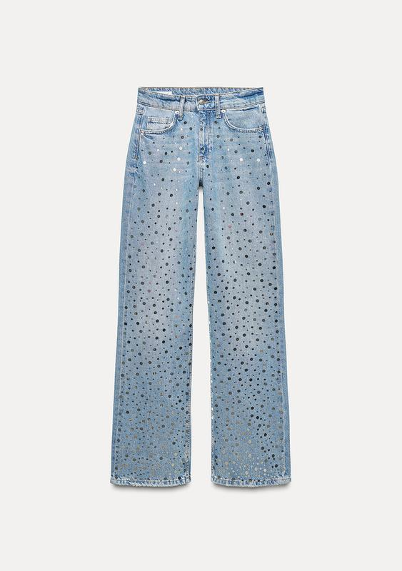 JEANS TRF WIDE LEG ESPEJOS TIRO MEDIO